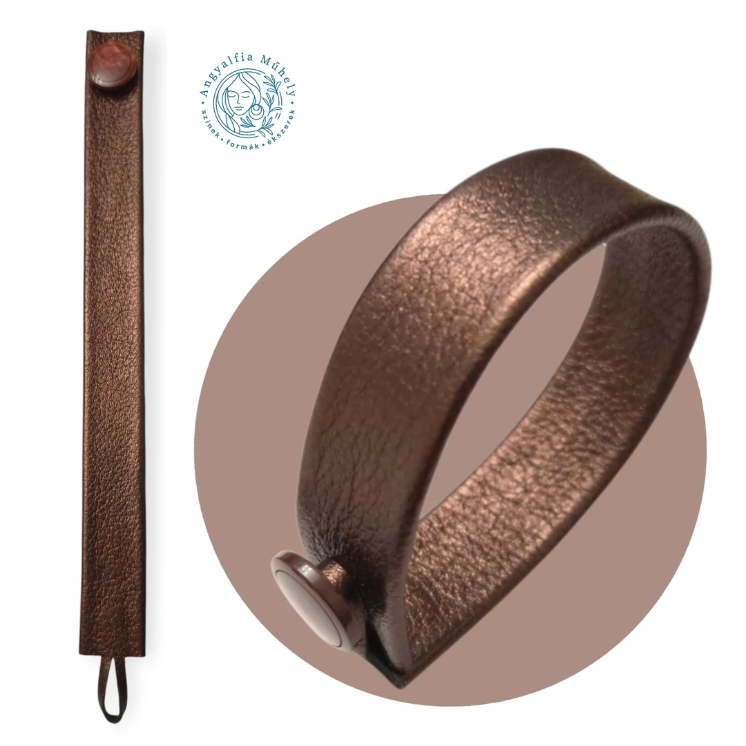 Bronzbarna bőr karkötő