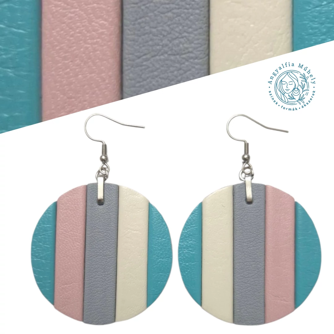 Pasztell bőrékszer, csíkos kör