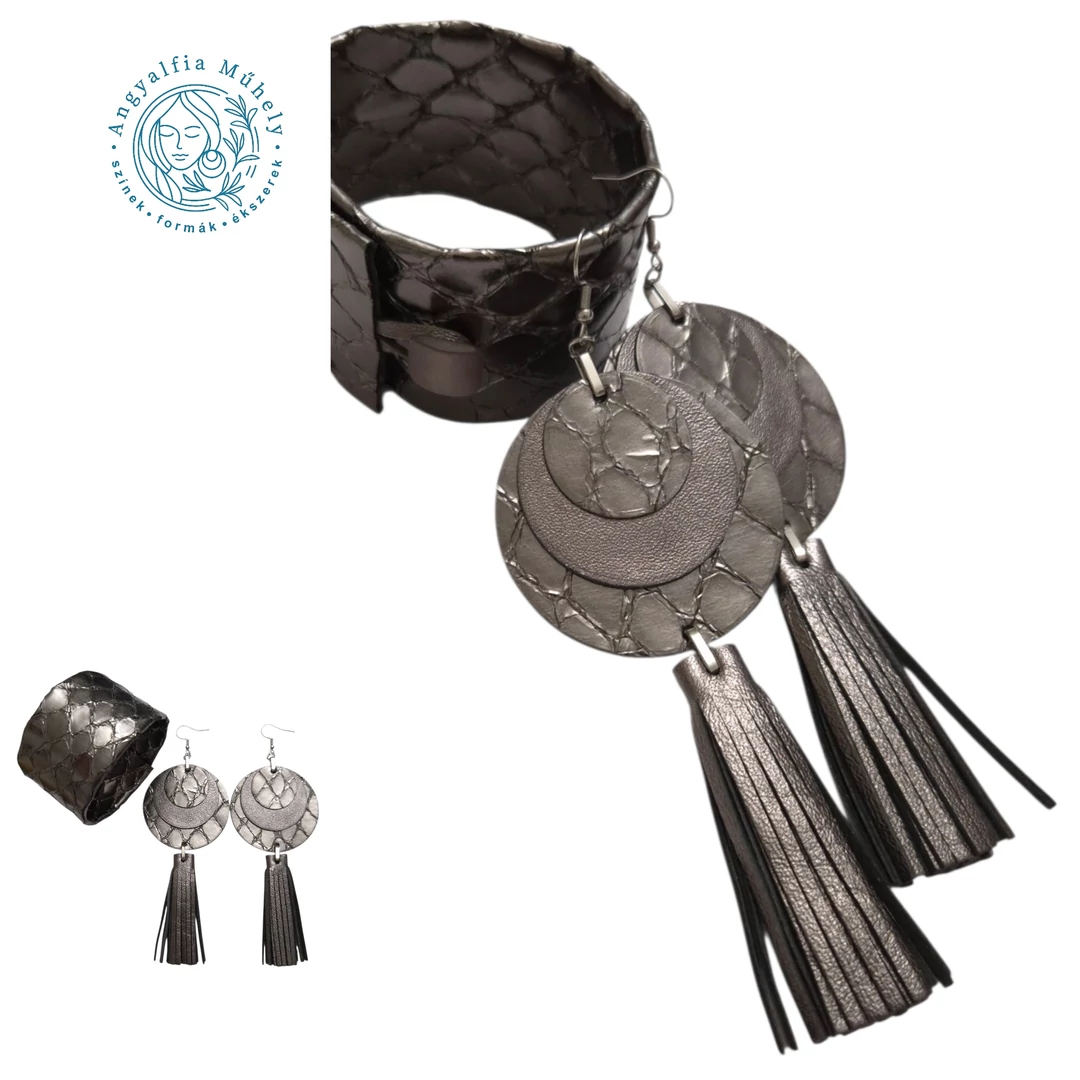 Csodaszép grafitszürke statement ékszerszett