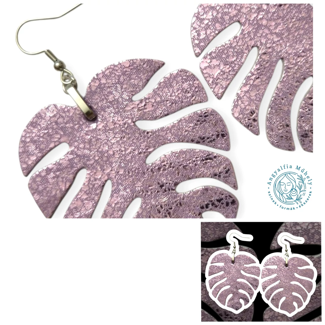 Levendula filodendronékszer, metálfénnyel