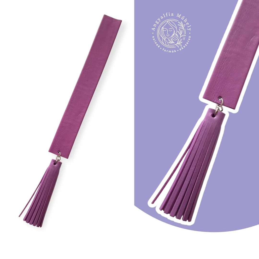 Lila bőr könyvjelző