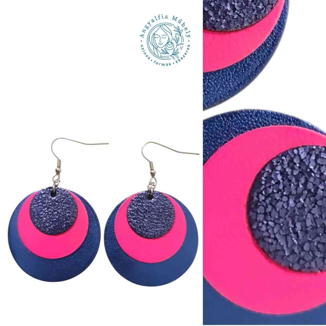 Neon pink, metálfényes búzakékkel