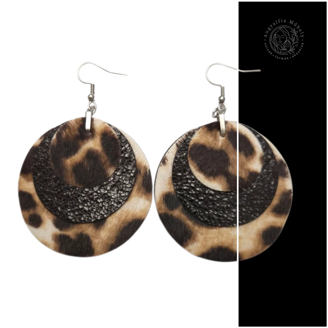 Extravagáns leopárd kör fülbevaló
