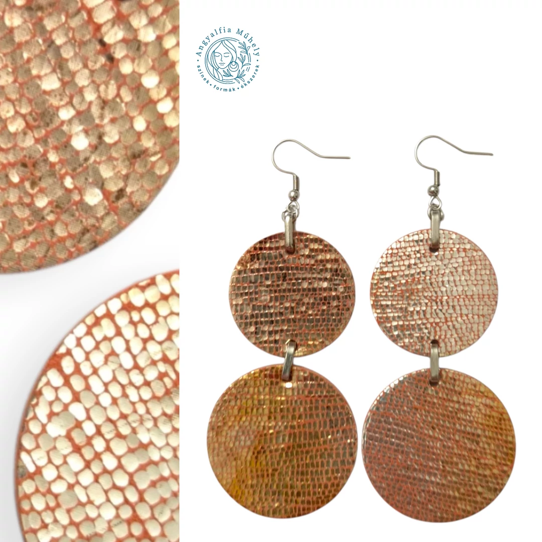 Csillogó rezes-narancs körkapcsolás bőrékszer