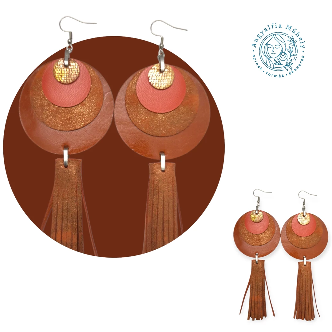 Rezes-rozsdás narancssárga statement bőrékszer