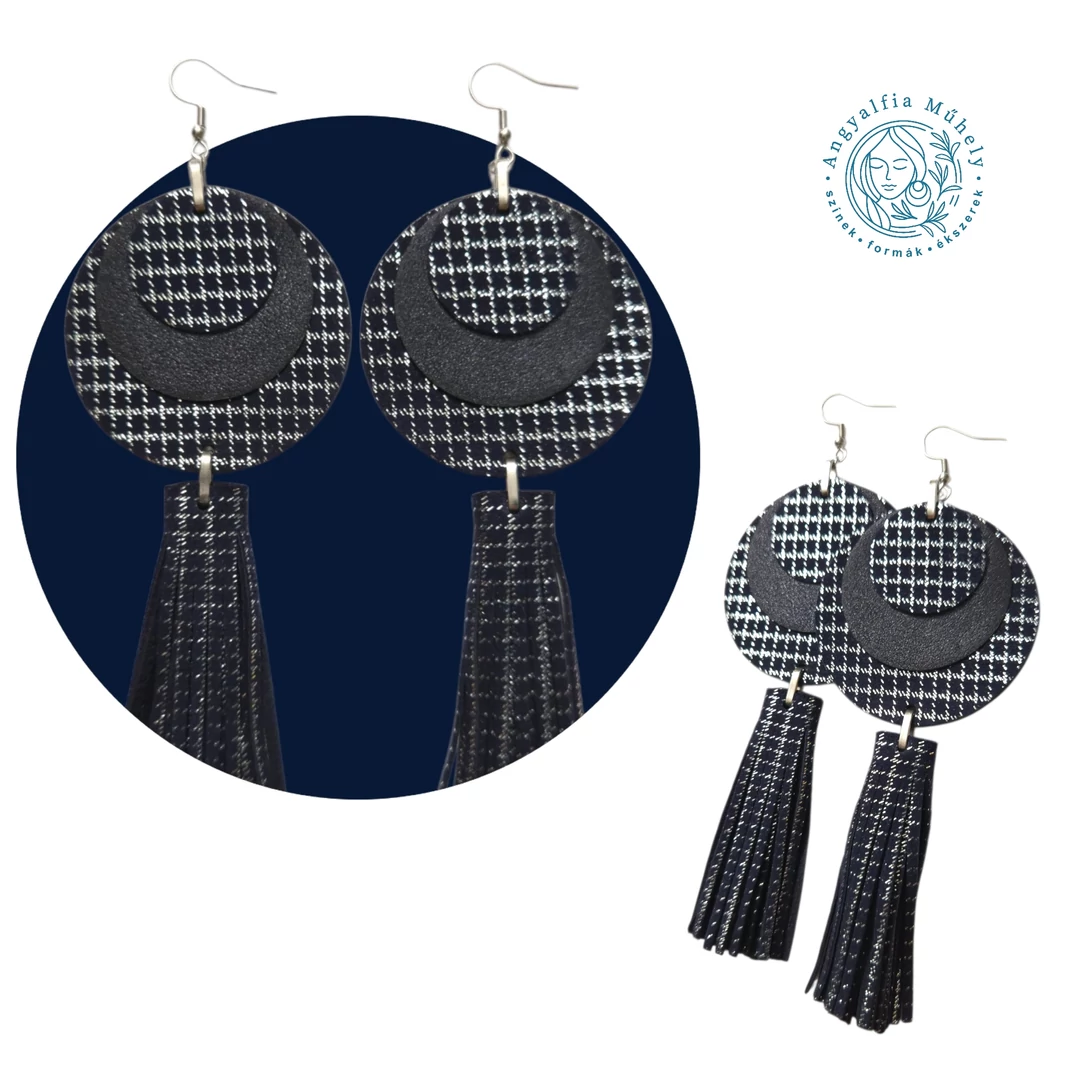 Éjkék, ezüstablakon át - statement bőrékszer