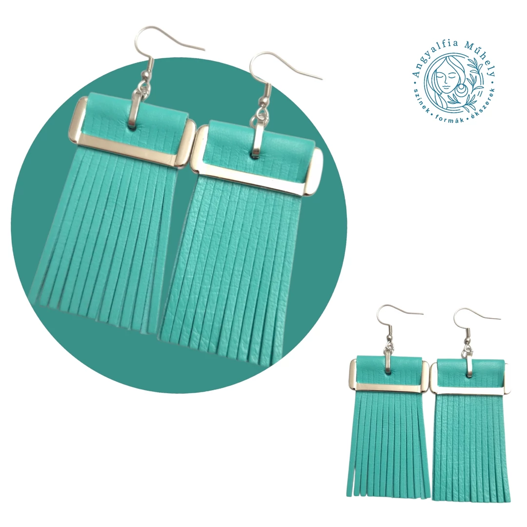 Türkizzöld statement bőrékszer