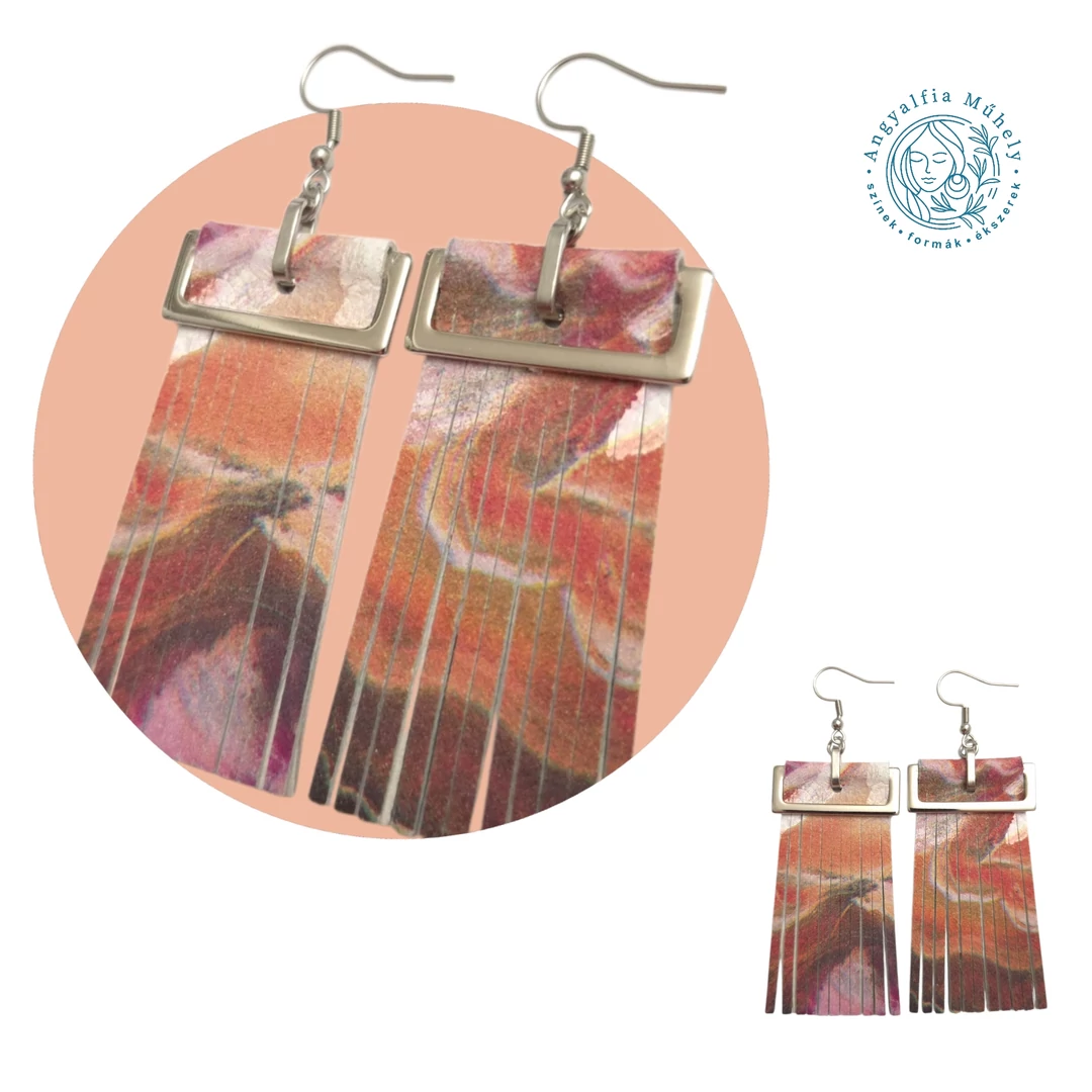 Virágnyelven festmény - statement bőr fülbevaló