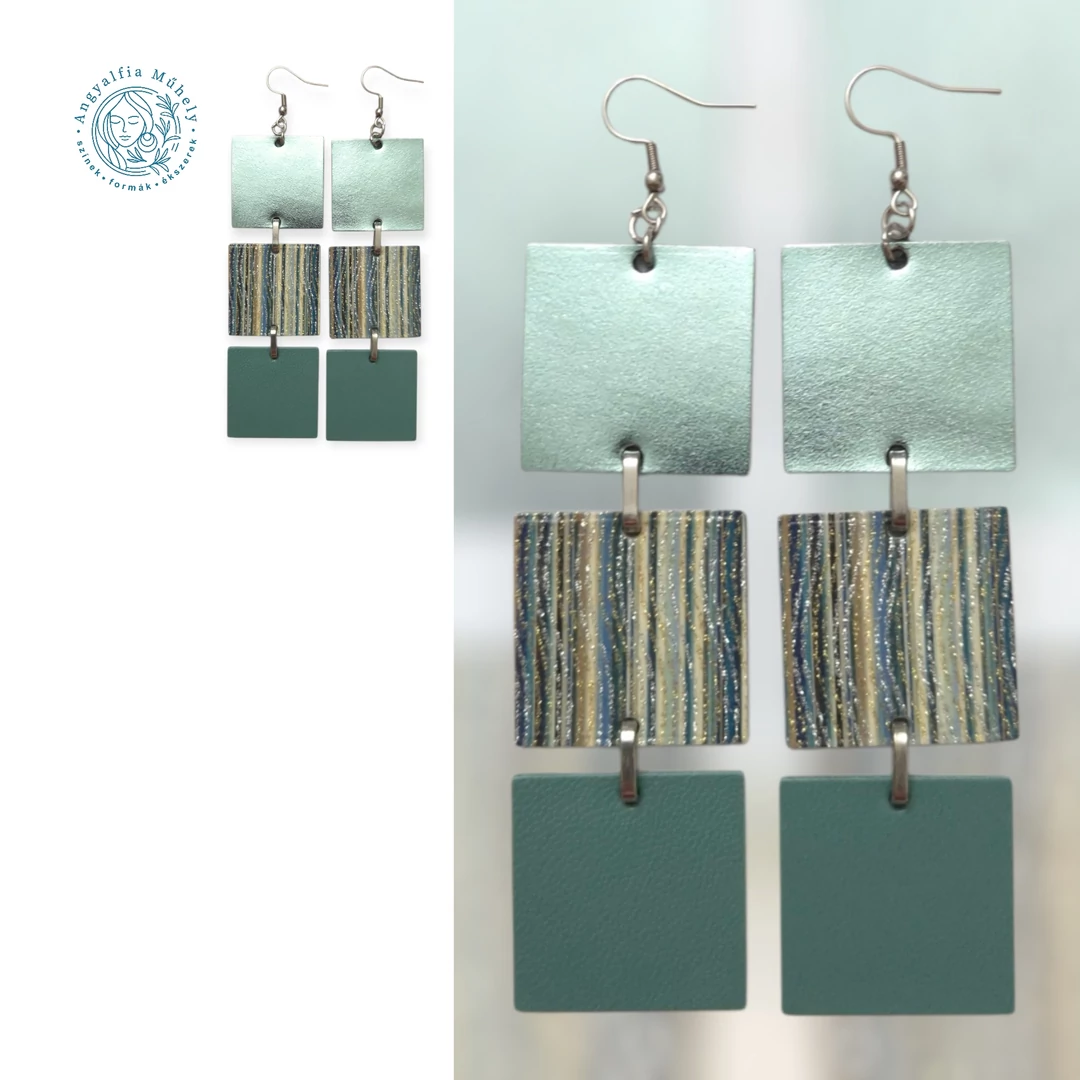 Vízvonalak, négyszögek - statement bőrékszer