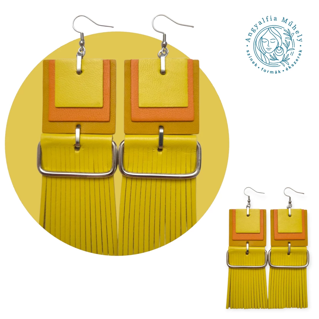 Rojtos statement bőrékszer, sárga árnyalatokban