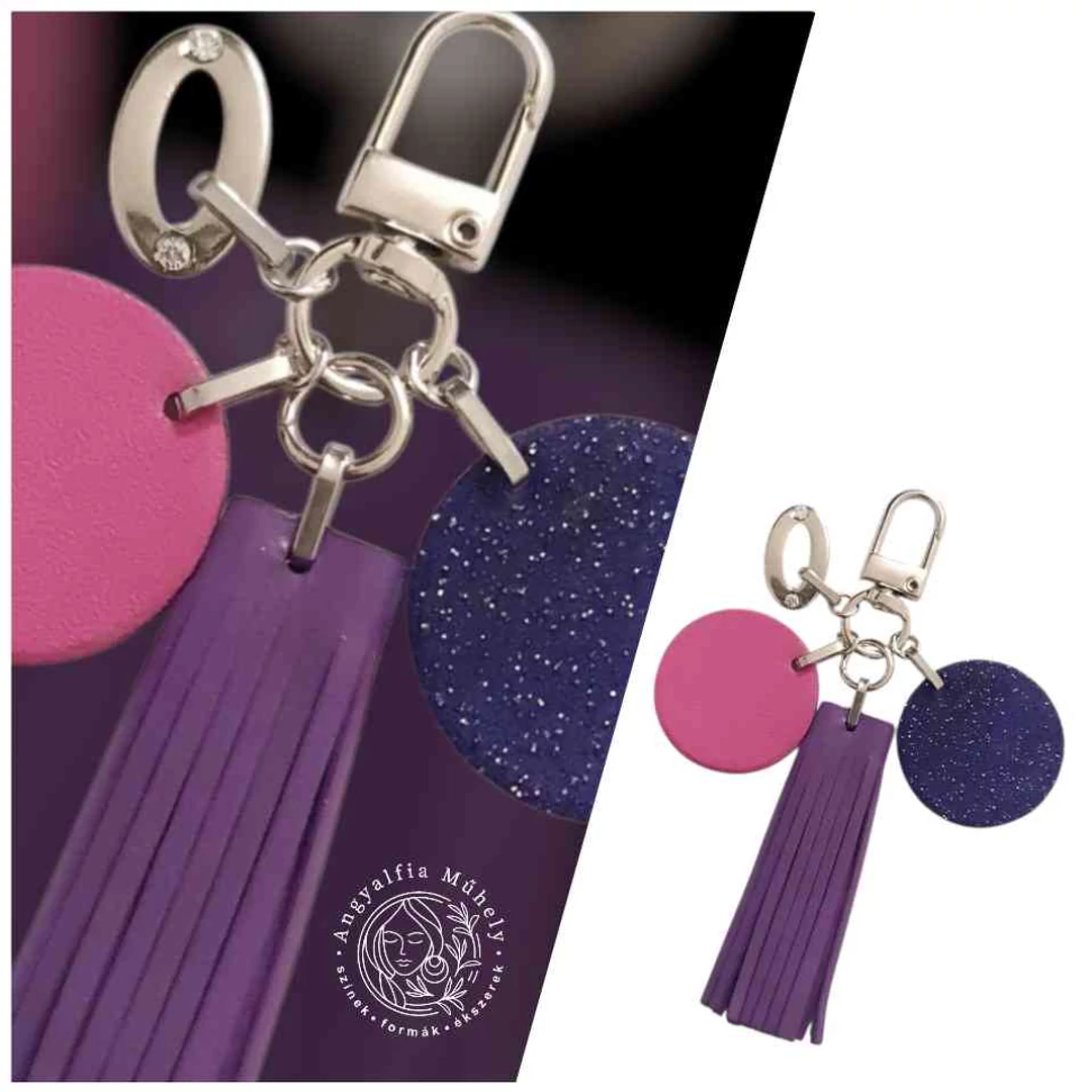 Színes táskadísz és kulcstartó