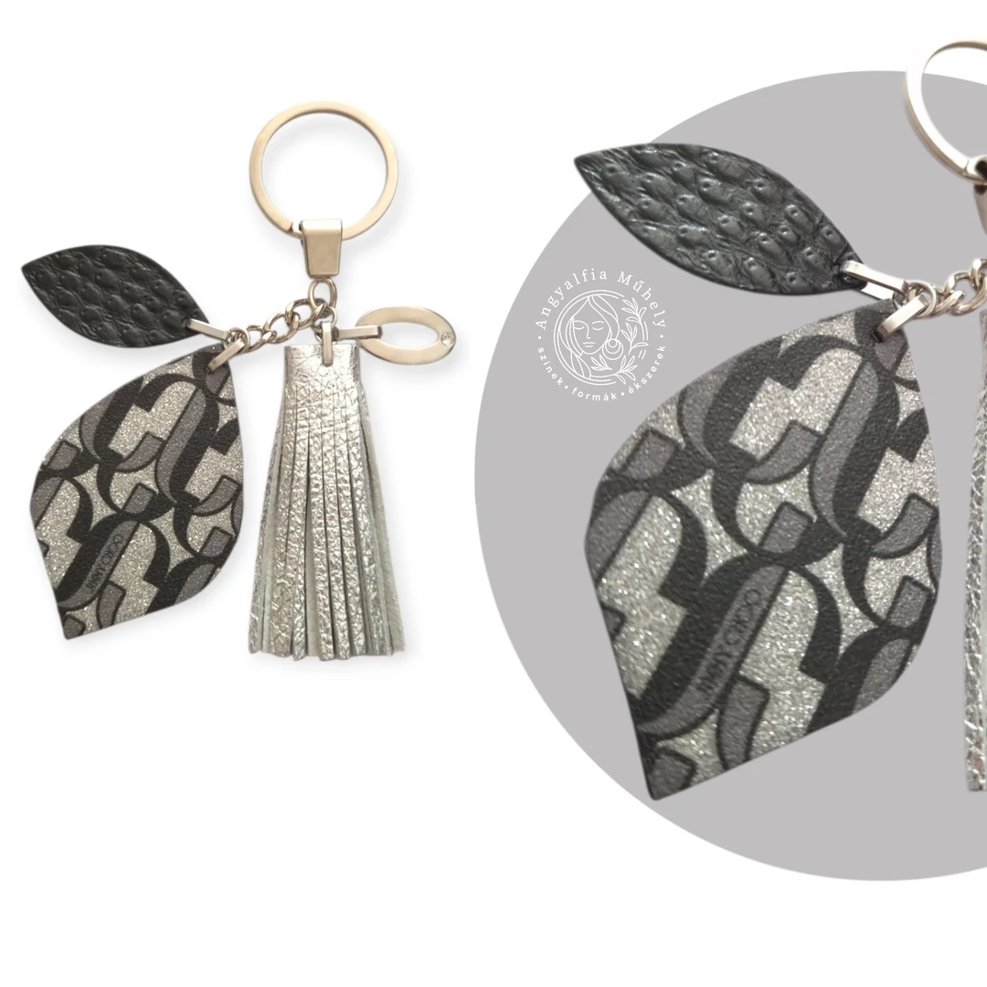 Jimmy Choo mintás bőr táskadísz és kulcstartó