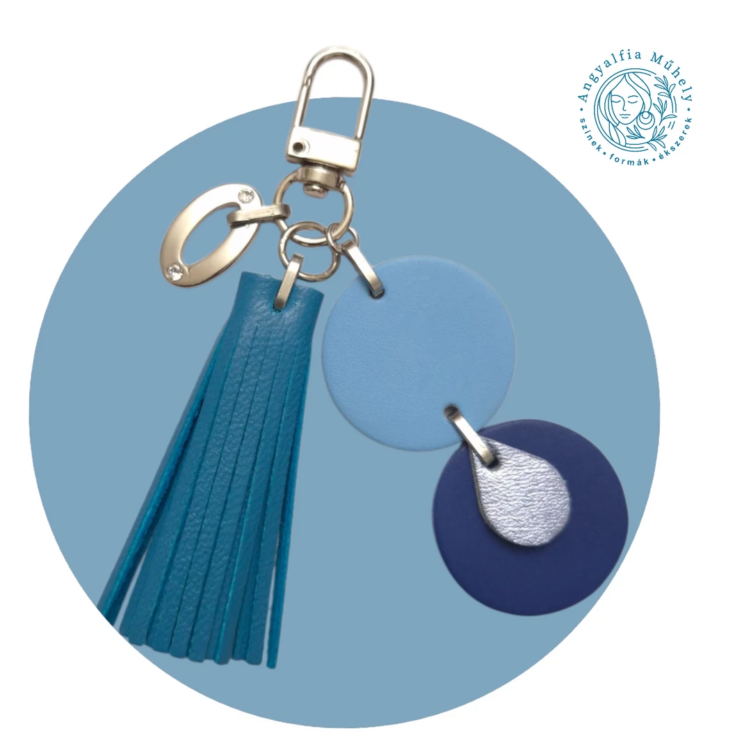 Kék korszak - bőr táskadísz és kulcstartó