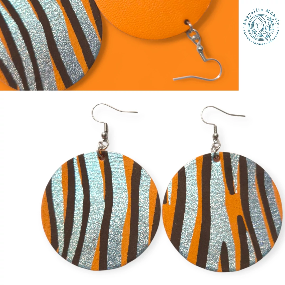 Limitált narancs-barna minimalista bőrékszer