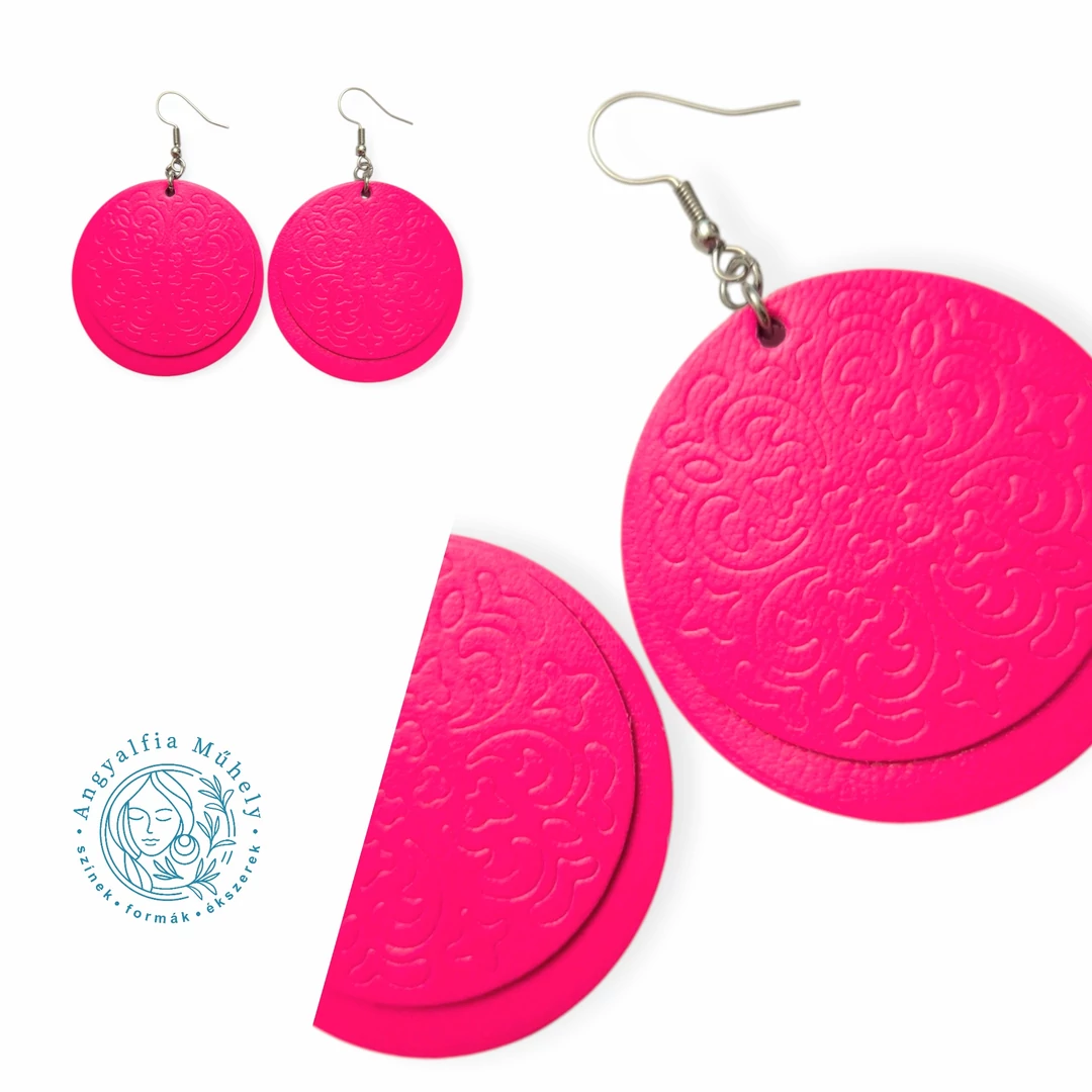 Neon pink pajzs bőrékszer