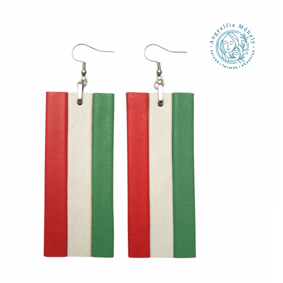 Trikolor téglalap bőrékszer
