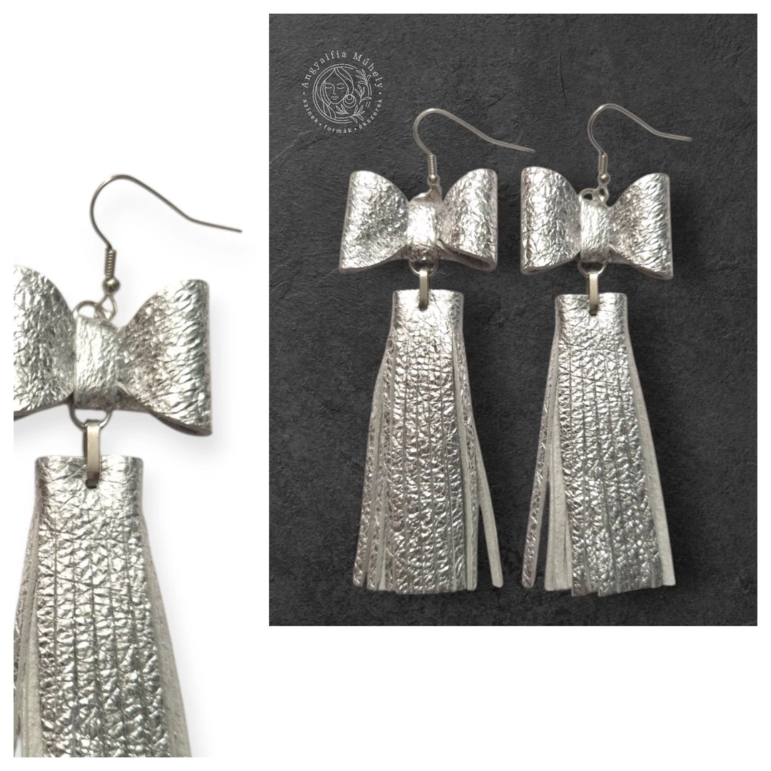 Ezüst-masnis rojtos fülbevaló