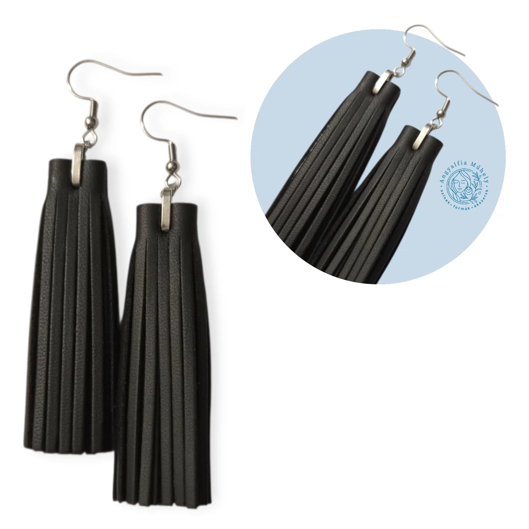 Fekete rojtos fülbevaló