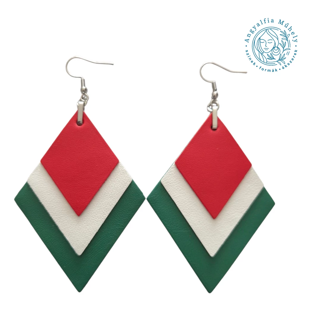 Trikolor rombusz bőrékszer