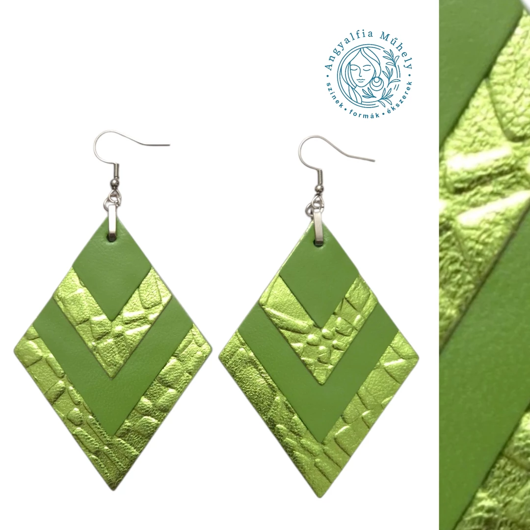 Fénylő zöldalma - rombuszékszer