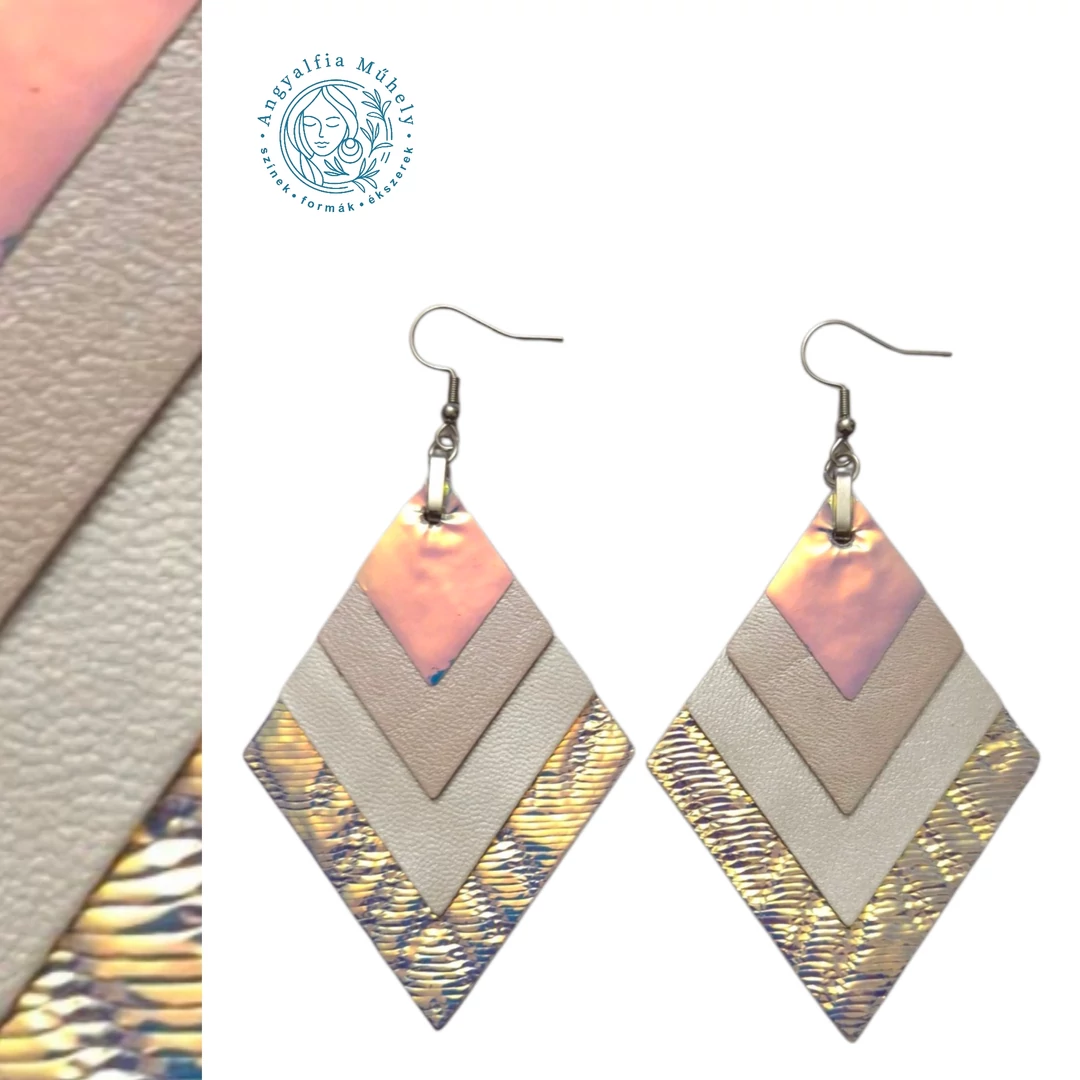 Színjátszós-barackos rombusz bőrékszer