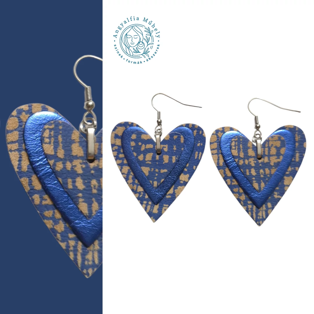 Mesekék Kisszívem bőr fülbevaló 1.