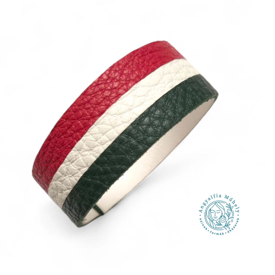 Piros-fehér-zöld, trikolor karkötő