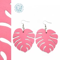 Filodendron bőr fülbevaló