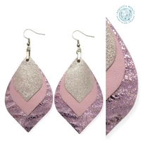 Levél bőr fülbevaló