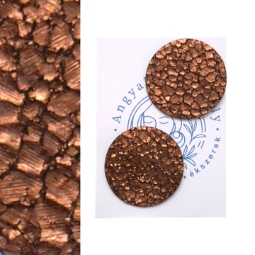 Csillogó rozsda bedugós bőr fülbevaló, kör