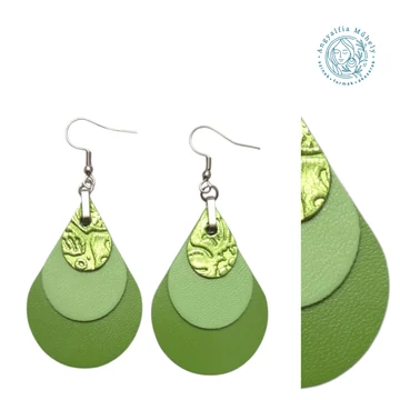 Fénylő zöldalma csepp fülbevaló