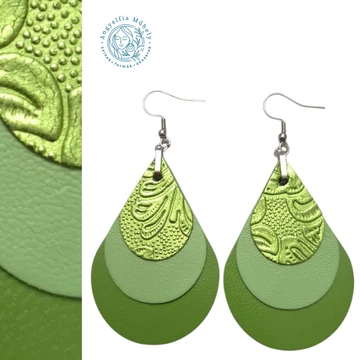 Fénylő zöldalma csepp bőrékszer