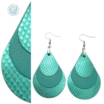 Türkizzöld bőr cseppékszer