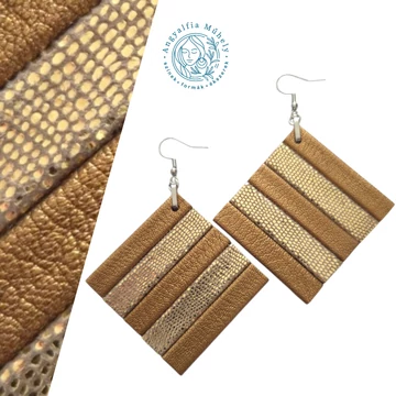 Arany-csíkos négyzet bőrékszer