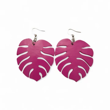 Filodendron bőr fülbevaló