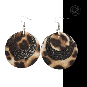 Extravagáns leopárd kör fülbevaló