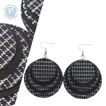 Éjkék, ezüstablakon át - bőr fülbevaló