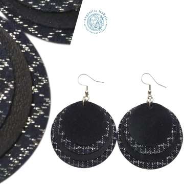 Éjkék, ezüstablakon át - kör fülbevaló