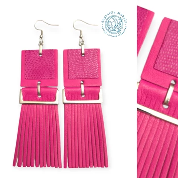 Pink statement bőrékszer, négyzettel