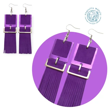 Lila statement bőrékszer, metálfénnyel