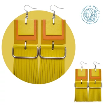 Rojtos statement bőrékszer, sárga árnyalatokban