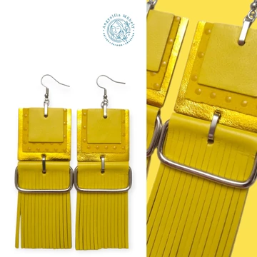 Gyönyörű citromsárga statement bőrékszer