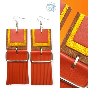 Statement bőrékszer, narancssárga árnyalatokban