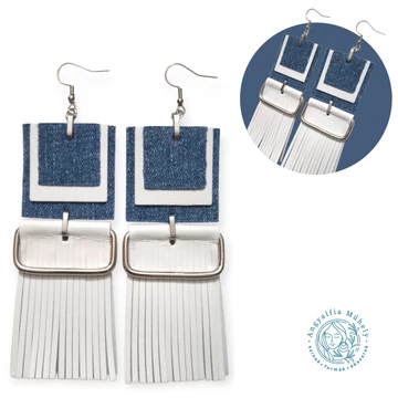 Fehér statement bőrékszer, farmerrel