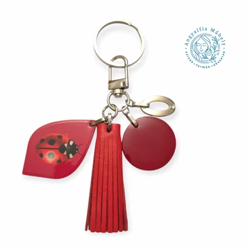 Szerencsehozó katicás kulcstartó és táskadísz