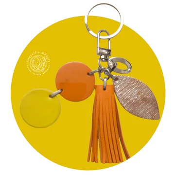 Citrom-narancssárga kulcstartó és táskadísz
