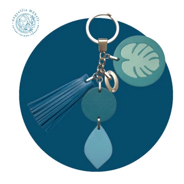 Filodendronos türkiz táskadísz vagy kulcstartó