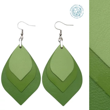 Levél bőrékszer, zöldalma árnyalatokban