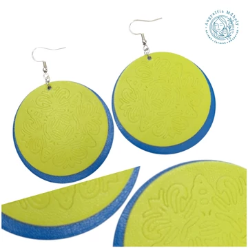 Lime-kék Mandala bőrékszer