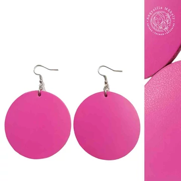 Pink minimalista bőr fülbevaló